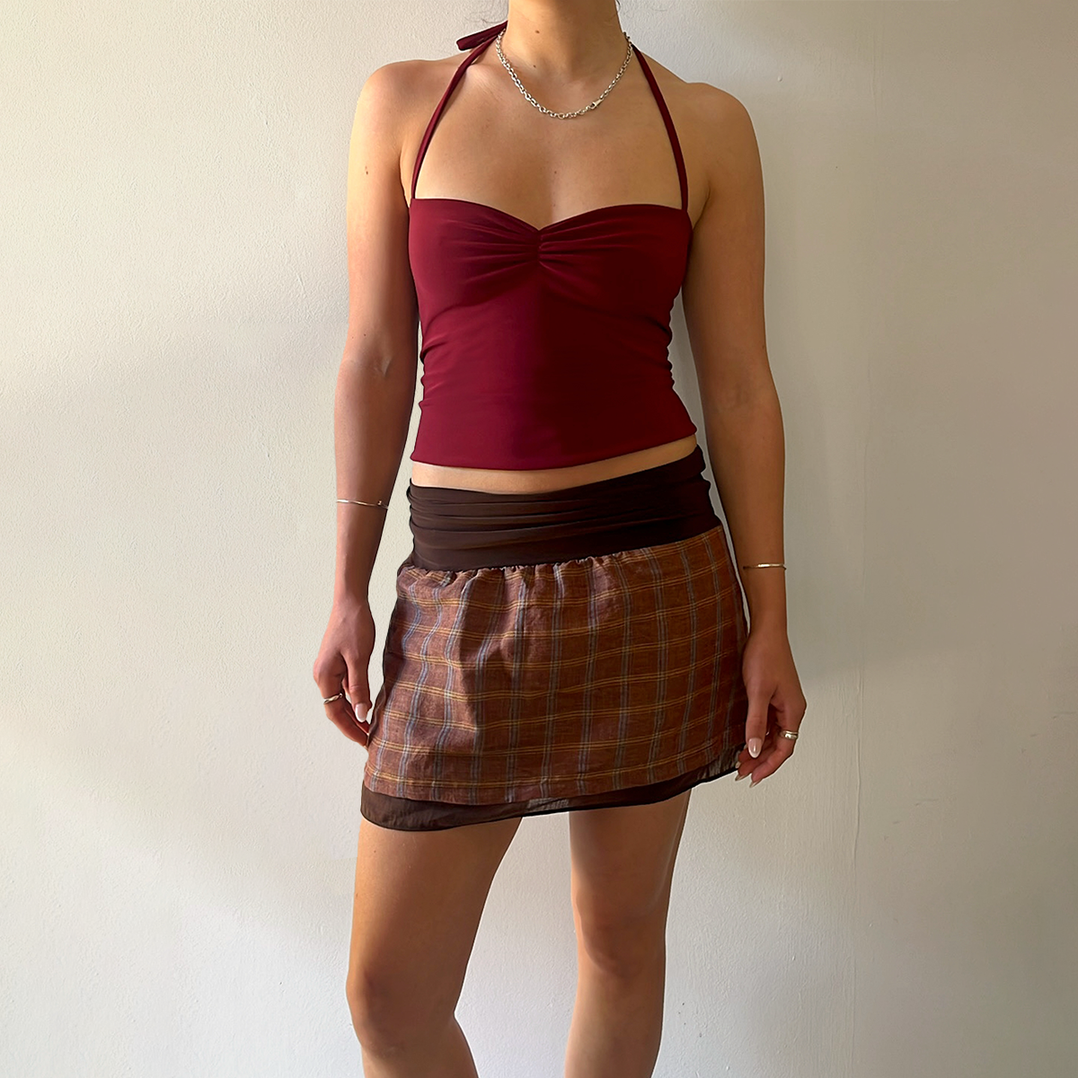 Linen mini skirt
