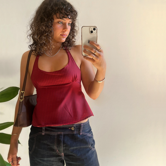 Arlo halter top - cherry